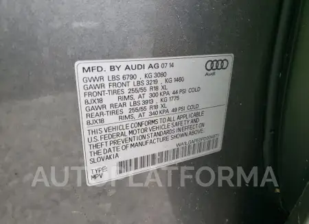 AUDI Q7 PREMIUM 2015 vin WA1LGAFE0FD004871 from auto auction Copart