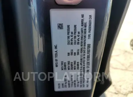 TESLA MODEL 3 2020 vin 5YJ3E1EB8LF807080 from auto auction Copart