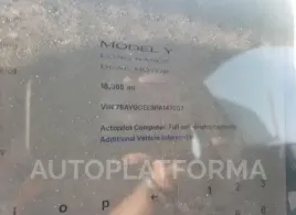 TESLA MODEL Y 2023 vin 7SAYGDEE8PA147057 from auto auction Copart