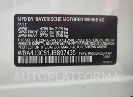 BMW 430XI GRAN 2018 vin WBA4J3C51JBB97435 from auto auction Copart