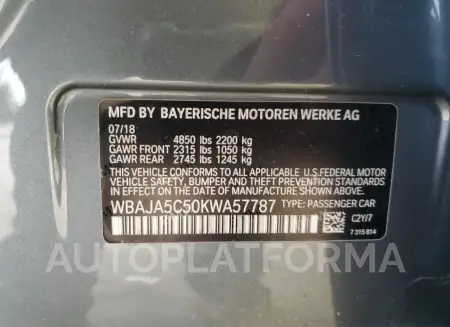 BMW 530 I 2019 vin WBAJA5C50KWA57787 from auto auction Copart