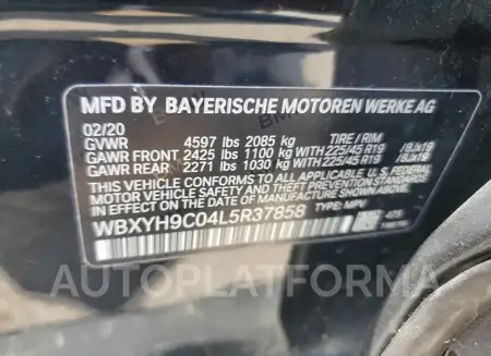 BMW X2 SDRIVE2 2020 vin WBXYH9C04L5R37858 from auto auction Copart