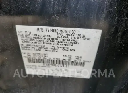 FORD TAURUS LIM 2018 vin 1FAHP2F89JG124161 from auto auction Copart