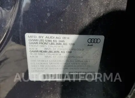 AUDI Q5 PREMIUM 2015 vin WA1CFAFP1FA039635 from auto auction Copart