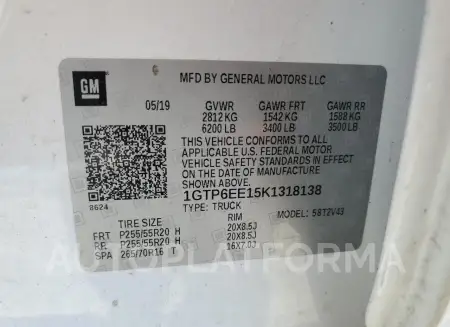 GMC CANYON DEN 2019 vin 1GTP6EE15K1318138 from auto auction Copart