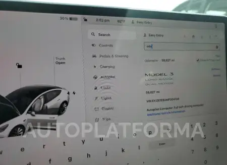 TESLA MODEL 3 2021 vin 5YJ3E1EB2MF004136 from auto auction Copart