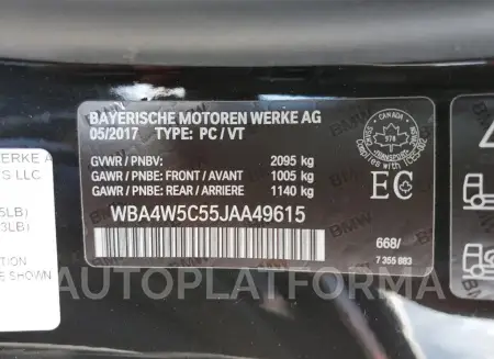 BMW 430XI 2018 vin WBA4W5C55JAA49615 from auto auction Copart