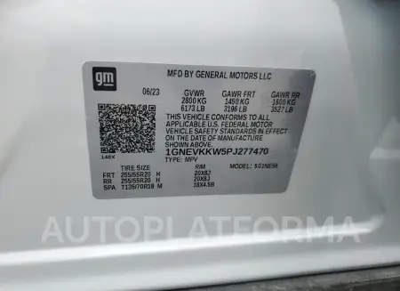 CHEVROLET TRAVERSE P 2023 vin 1GNEVKKW5PJ277470 from auto auction Copart