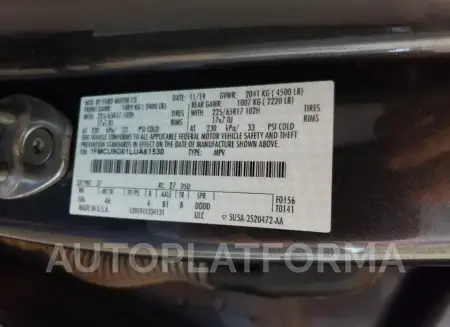 FORD ESCAPE SE 2020 vin 1FMCU9G61LUA61530 from auto auction Copart