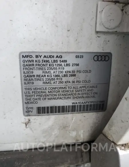 AUDI Q5 PREMIUM 2023 vin WA1EAAFY7P2121560 from auto auction Copart