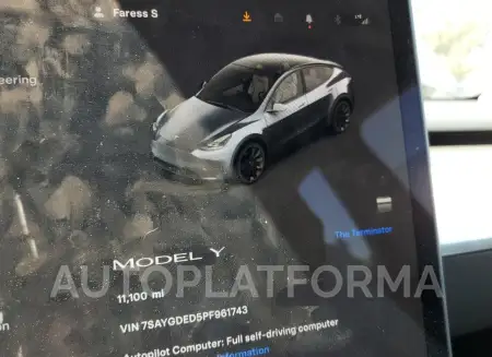 TESLA MODEL Y 2023 vin 7SAYGDED5PF961743 from auto auction Copart