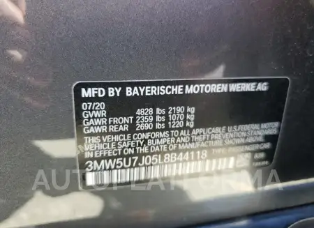 BMW M340I 2020 vin 3MW5U7J05L8B44118 from auto auction Copart