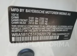 BMW 535 I 2015 vin WBA5B1C51FD920179 from auto auction Copart