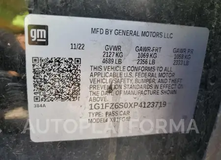 CHEVROLET BOLT EUV P 2023 vin 1G1FZ6S0XP4123719 from auto auction Copart