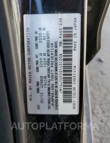 MAZDA 6 sport 2016 vin JM1GJ1U55G1431008 from auto auction Copart