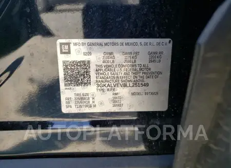 GMC TERRAIN SL 2020 vin 3GKALVEV8LL251549 from auto auction Copart