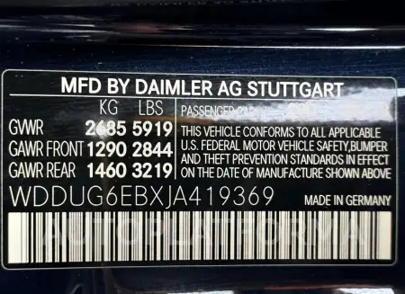 MERCEDES-BENZ S 450 4MAT 2018 vin WDDUG6EBXJA419369 from auto auction Copart