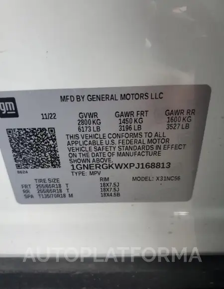 CHEVROLET TRAVERSE L 2023 vin 1GNERGKWXPJ168813 from auto auction Copart