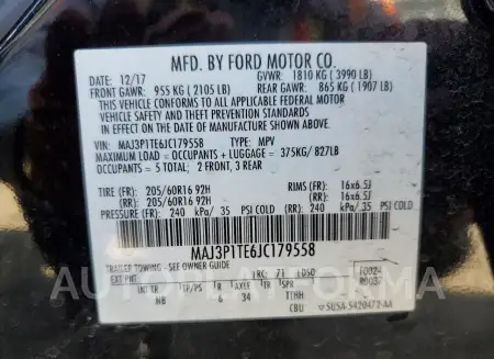 FORD ECOSPORT S 2018 vin MAJ3P1TE6JC179558 from auto auction Copart