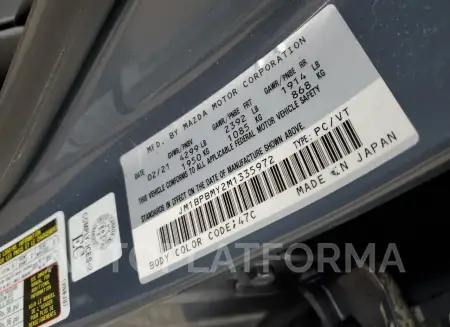 MAZDA 3 PREMIUM 2021 vin JM1BPBMY2M1335972 from auto auction Copart