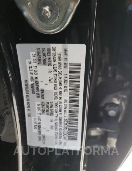 MAZDA CX-3 TOURI 2019 vin JM1DKDC74K0402411 from auto auction Copart