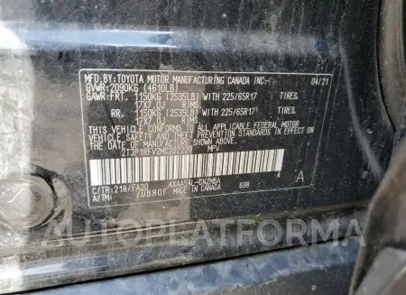 TOYOTA RAV4 XLE 2021 vin 2T3P1RFV2MC202229 from auto auction Copart