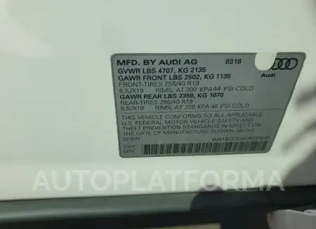 AUDI Q3 PREMIUM 2018 vin WA1BCCFS6JR031643 from auto auction Copart