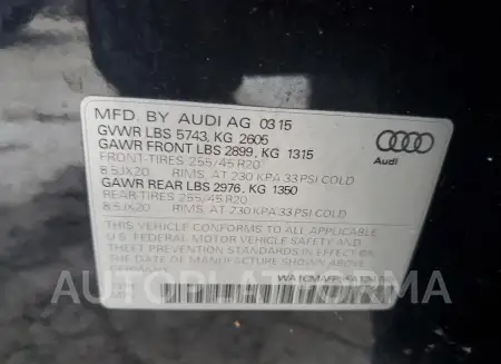 AUDI Q5 TDI PRE 2015 vin WA1CMAFP9FA124745 from auto auction Copart