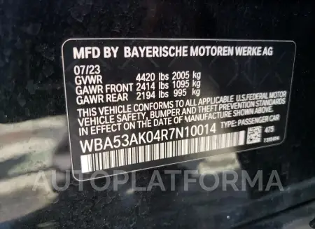 BMW 228I 2024 vin WBA53AK04R7N10014 from auto auction Copart