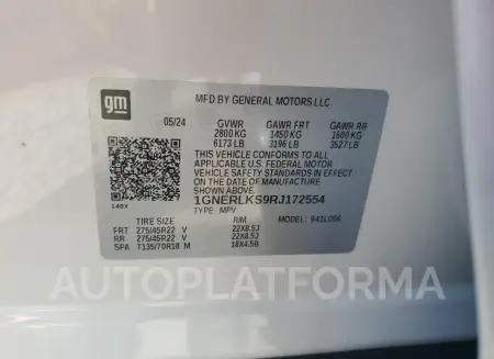 CHEVROLET TRAVERSE R 2024 vin 1GNERLKS9RJ172554 from auto auction Copart