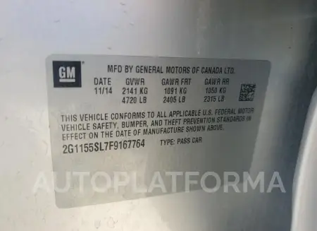 CHEVROLET IMPALA LTZ 2015 vin 2G1155SL7F9167764 from auto auction Copart