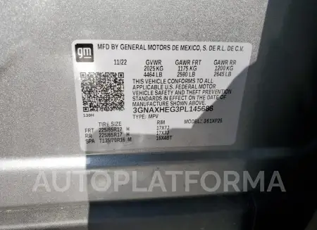 CHEVROLET EQUINOX LS 2023 vin 3GNAXHEG3PL145686 from auto auction Copart