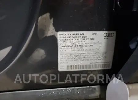 AUDI Q5 PRESTIG 2021 vin WA1CAAFY4M2058047 from auto auction Copart