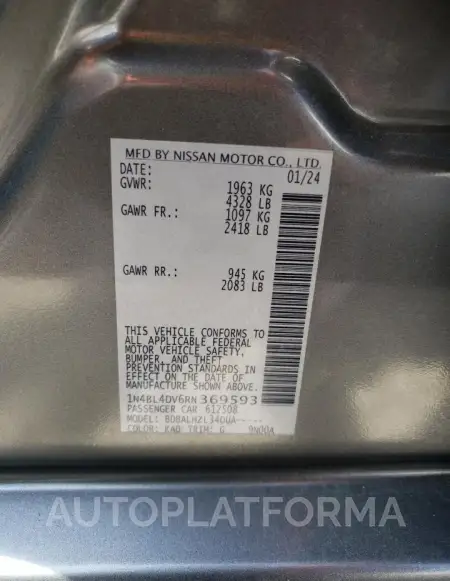 NISSAN ALTIMA SV 2024 vin 1N4BL4DV6RN369593 from auto auction Copart