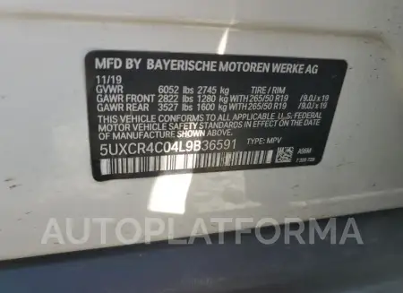 BMW X5 SDRIVE 2020 vin 5UXCR4C04L9B36591 from auto auction Copart