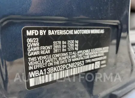 BMW M550XI 2023 vin WBA13BK02PCN82953 from auto auction Copart