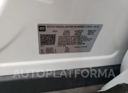 CHEVROLET EQUINOX LS 2023 vin 3GNAXSEG3PL270748 from auto auction Copart