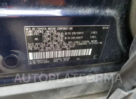 TOYOTA RAV4 LIMIT 2020 vin JTMY1RFV7LD520460 from auto auction Copart