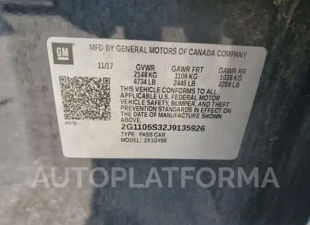 CHEVROLET IMPALA LT 2018 vin 2G1105S32J9135926 from auto auction Copart