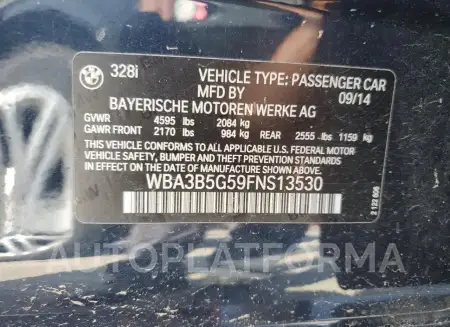 BMW 328 XI SUL 2015 vin WBA3B5G59FNS13530 from auto auction Copart