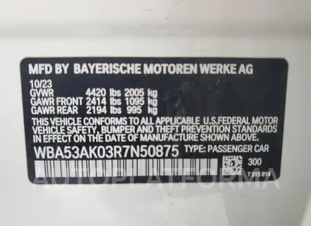 BMW 228I 2024 vin WBA53AK03R7N50875 from auto auction Copart