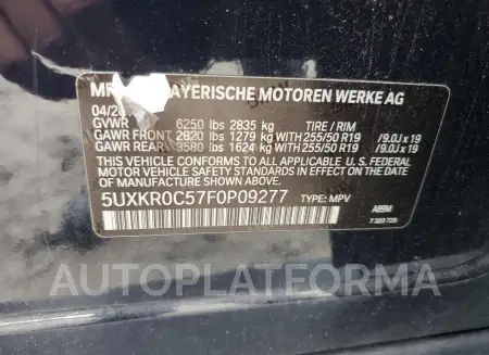 BMW X5 XDRIVE3 2015 vin 5UXKR0C57F0P09277 from auto auction Copart