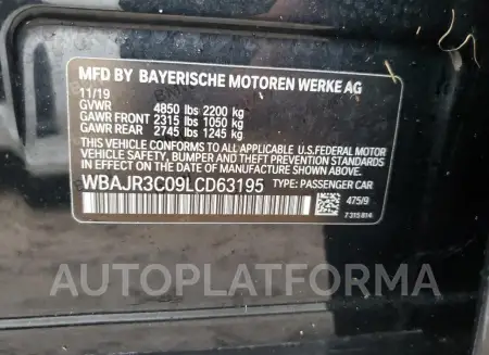 BMW 530 I 2020 vin WBAJR3C09LCD63195 from auto auction Copart