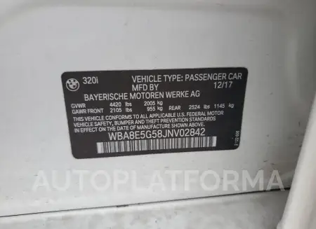 BMW 320 XI 2018 vin WBA8E5G58JNV02842 from auto auction Copart