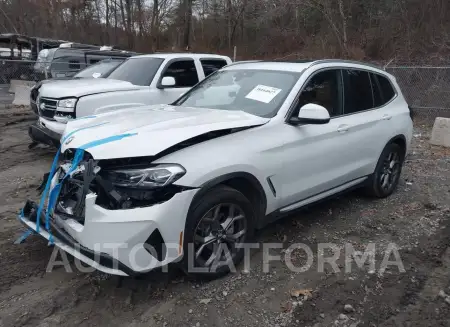 BMW X3 2022 vin 5UX53DP08N9J79352 from auto auction Iaai