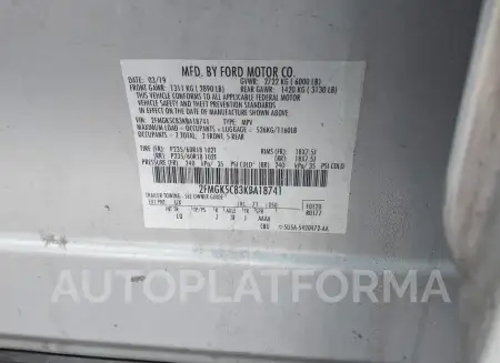 FORD FLEX 2019 vin 2FMGK5C83KBA18741 from auto auction Iaai