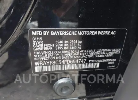 BMW 750LI 2015 vin WBAYF8C54FD654747 from auto auction Iaai