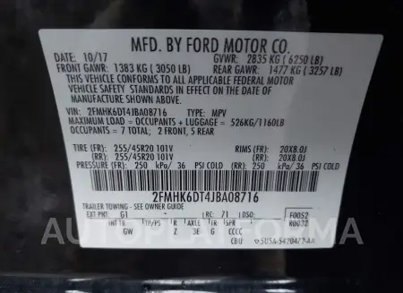 FORD FLEX 2018 vin 2FMHK6DT4JBA08716 from auto auction Iaai