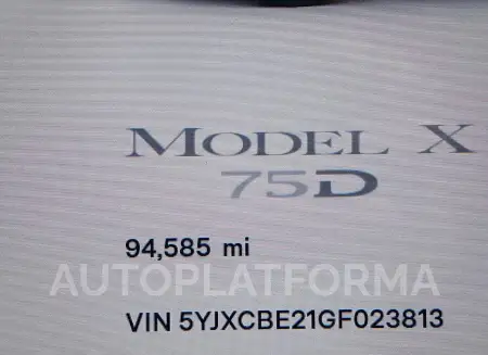 TESLA MODEL X 2016 vin 5YJXCBE21GF023813 from auto auction Iaai