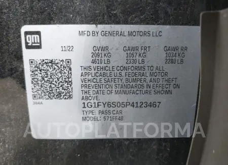 CHEVROLET BOLT EUV 2023 vin 1G1FY6S05P4123467 from auto auction Iaai